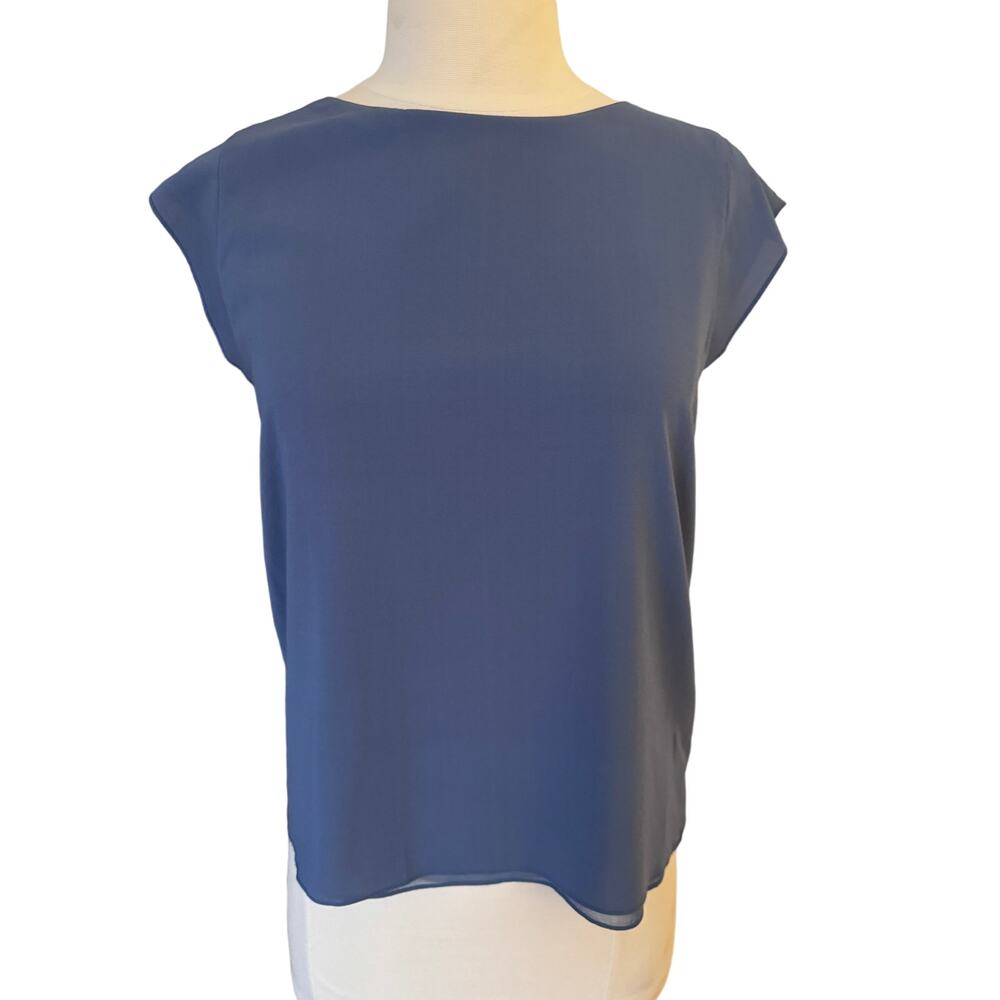 Alice + Olivia Blue Silk Blouse
